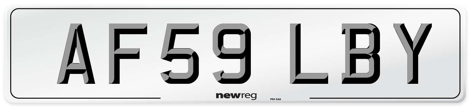 AF59 LBY Number Plate from New Reg